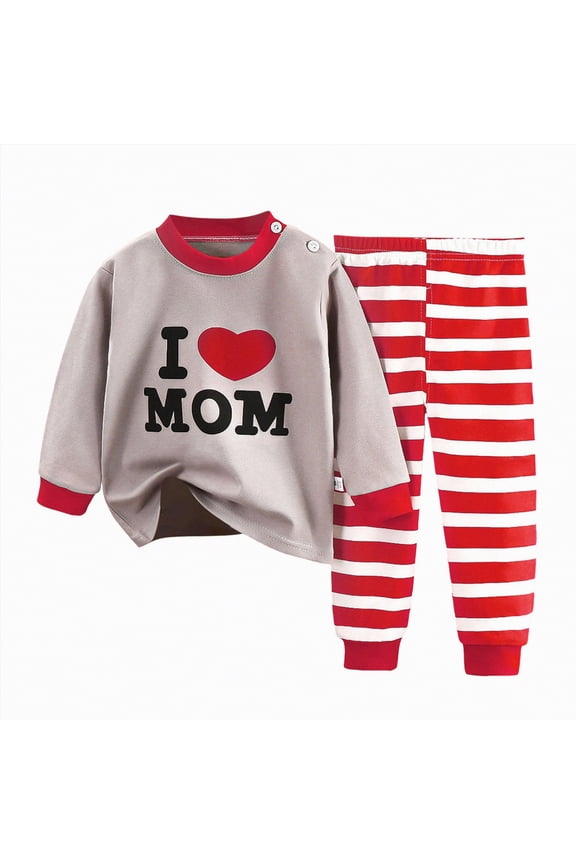 Baby Boy Clothes Fall Clothes Print Long Sleeve Pullover Tops + Pant Sets Toddler Winter Outfits Red,1-2 Y