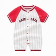 thumbnail image 1 of TOWED22 Baby Boy Golf Outfit Newborn Short Sleeve Short Romper Button up Collared Jumpsuit Summer One Piece Outfits Red,6-9 M, 1 of 8