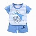 thumbnail image 1 of TOWED22 Baby Boy Outfit USA Flag Short Sleeve Shirt Elastic Shorts 2Pcs Toddler Boys Fourth of July Outfits Sky Blue,3-4 Y, 1 of 4