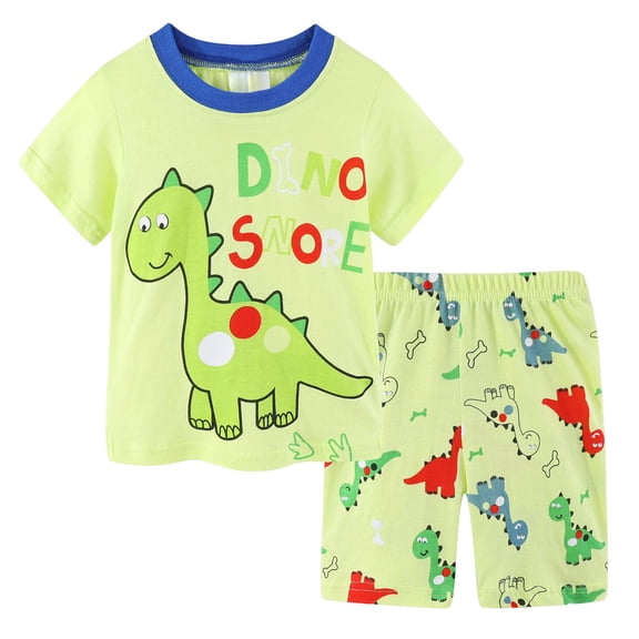 TOWED22 Baby Boy Shorts Set Summer Clothes Toddler Bear Embroidery Striped Short Sleeve Lapel T-shirt Shorts Outfit(Light Green,3-4 Y)