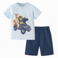 thumbnail image 1 of TOWED22 Baby Boy Summer Clothes 2 Pieces Cartoon Crocodile Graphic Short Sleeve Tee Top Animal Print Shorts Toddler Outfits(Light Blue,3-4 Y), 1 of 9
