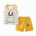 thumbnail image 1 of TOWED22 Baby Boy Summer Clothes Contrast Color Sleeveless Tops Elastic Waist Shorts Toddler Outfits Cute Set Light Yellow,6-12 M, 1 of 4