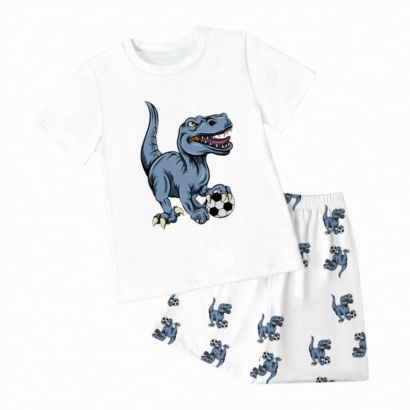 TOWED22 Baby Boy Summer Clothes Funny Letter T Shirt Elastic Waist Pockets Shorts Set 2 Piece Outfit(White,5-6 Y)