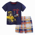 thumbnail image 1 of TOWED22 Baby Boy Summer Outfits 2pcs Crewneck Short Sleeve Shirt Top Cute Bunny Graphic Elastic Waist Shorts Clothes(Navy,4-5 Y), 1 of 9