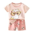 thumbnail image 1 of TOWED22 Baby Boy Summer Play Clothes 12-24 Months 2Pcs Set Casual Short Sleeve Tees Tops and Elastic Waist Shorts(Pink,18-24 M), 1 of 3