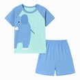 thumbnail image 1 of TOWED22 Baby Boy Toddler Clothes 2 Pieces Short Sleeve Top Tee Little Deer Pattern Drawstring Shorts Print Outfits(Sky Blue,4-5 Y), 1 of 9