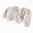 thumbnail image 1 of TOWED22 Baby Boy Waffle Clothes Fall Winter Long Sleeve Sweatshirt with Pants Set Toddler Cute Truck Embroidery Outfits Size:18-24 M,Color:Light Pink, 1 of 5
