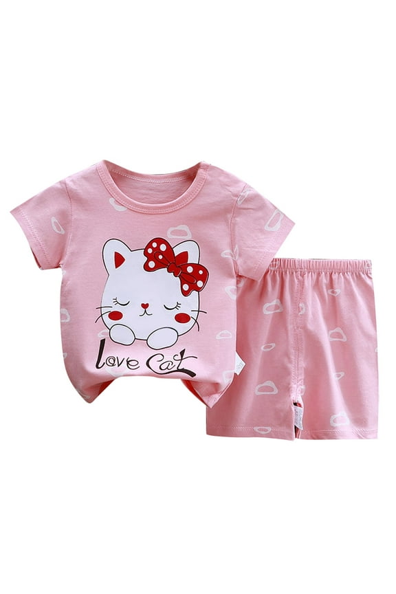 Baby Boys Clothes Toddler Summer Outfits Short Sleeve Duck Print Pocket T-Shirt Tops and Shorts Farm Baby Clothes(Pink,3-4 Y)