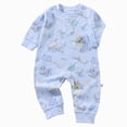 thumbnail image 1 of TOWED22 Baby Boys Girls Bodysuit Jumpsuits with Button Long Sleeve Cotton Rompers Overall,Sky Blue,6-9 M, 1 of 7