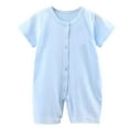 thumbnail image 1 of TOWED22 Baby Boys Girls Cotton Rompers Round Neck Short Sleeve Infant Summer Clothes Cute Print Baby Boy Onesie Unisex Newborn Jumpsuits Overalls 3-24 Months(Sky Blue,12-18 M), 1 of 4