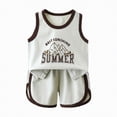 thumbnail image 1 of TOWED22 Baby Boys Summer Outfits Sleeveless Graphic Print Tank Tops Elastic Waist Shorts 2Pcs Set 12M-4T Dark Gray,3-4 Y, 1 of 4