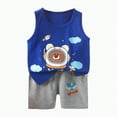 thumbnail image 1 of TOWED22 Baby Clothes Toddler Boy Summer Tropical Beach Outfits Sleeveless Tank Tops & Pocket Pant set 12 Months-4 Years old(Dark Blue,4-5 Y), 1 of 1