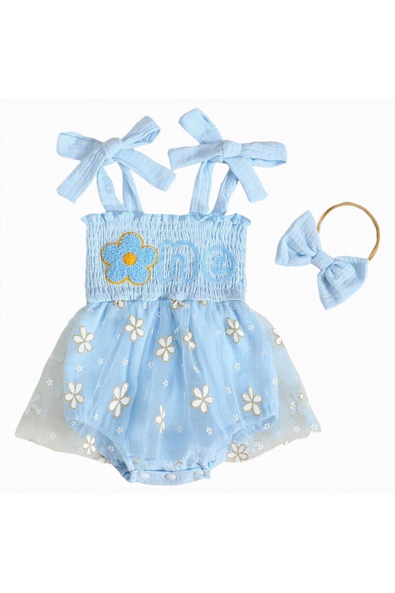Baby Girl Boy Summer Cute Print Romper Clothes Basic Plain Ruffle Sleeveless Comfy Rompers Newborn Tops Light Blue,0-3 M