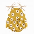 thumbnail image 1 of TOWED22 Baby Girl Clothes Infant Ruffle Sleeve Romper Dress Newborn Solid Tutu Skirt Sets Jumpsuit Headband Outfit Yellow,12-18 M, 1 of 4