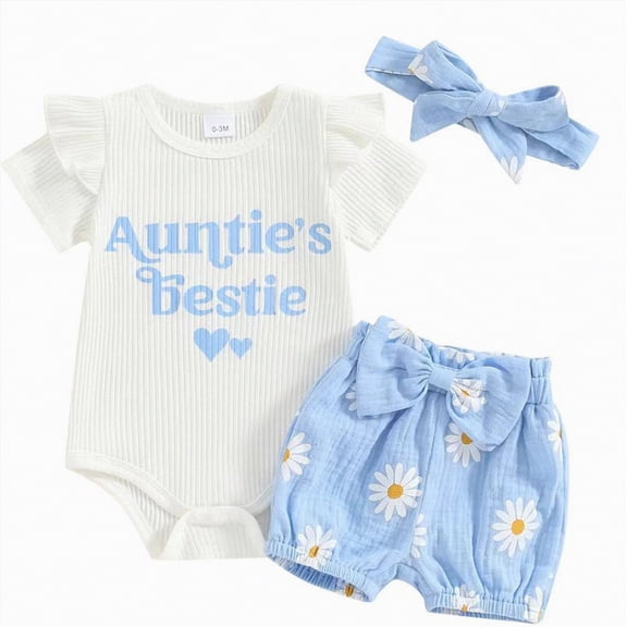 TOWED22 Baby Girl Clothes Newborn Dress Infant Romper Summer Outfit Cute Toddler Clothing Skirt Set Blue,9-12 M