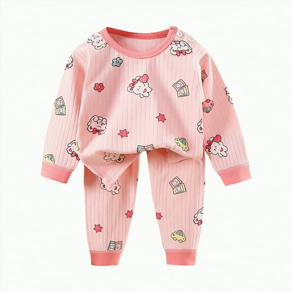 TOWED22 Baby Girl Clothes Sets 2pcs Autumn Long Sleeve Clothes Outfits Toddler Girl Sweater Sets Pink,18-24 M