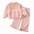 thumbnail image 1 of TOWED22 Baby Girl Clothes Toddler Girl Outfit Crewneck Sweatshirt Long Sleeve Shirt Pants Winter Clothing Set,Pink,5-6 Y, 1 of 9