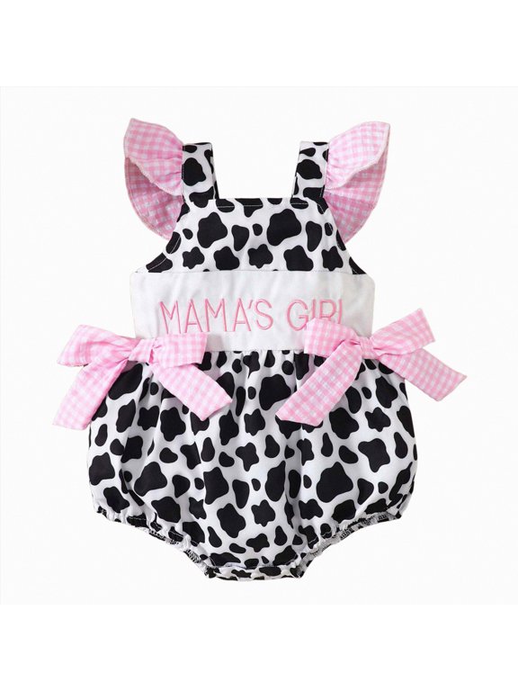 Baby Girl Clothes Toddler Summer Cute Print Romper Sleeveless Ruffle Outfits Infant Girls Jumpsuit with Headband Red,12-18 M