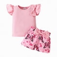 thumbnail image 1 of TOWED22 Baby Girl Clothes Toddler Summer Outfits Cute Bow Sleeveless Top and Ruffle Shorts 2pc Set 1-5 Years(Blazer,9-12 M), 1 of 4