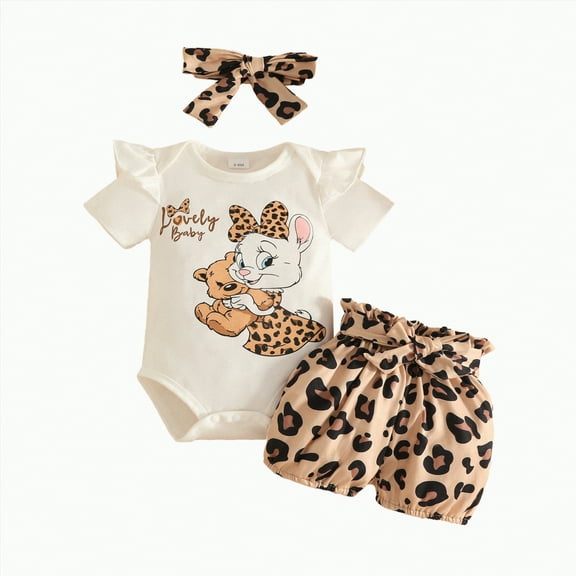 TOWED22 Baby Girl Clothing Outfits Polka Dot Romper Bodysuit Jumpsuit Shorts Set White,3-6 M