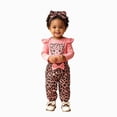 thumbnail image 1 of TOWED22 Baby Girl Fall Clothes Set Print Long Sleeve Romper Pants Set Cute Infant Newborn Outfit,0-3 M, 1 of 9
