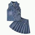 thumbnail image 1 of TOWED22 Baby Girl Summer Clothes Sleeveless Tank Top Shorts Set Cute Toddler Girl Outfit Aged 3 6 12 18 24 Months 2T 3T(Blazer,7-8 Y), 1 of 7