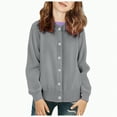 thumbnail image 1 of TOWED22 Baby Girls Knitted Cardigan Pompoms Sweater Toddler Long Sleeve Jacket Outerwear(Grey,8-9 Y), 1 of 7