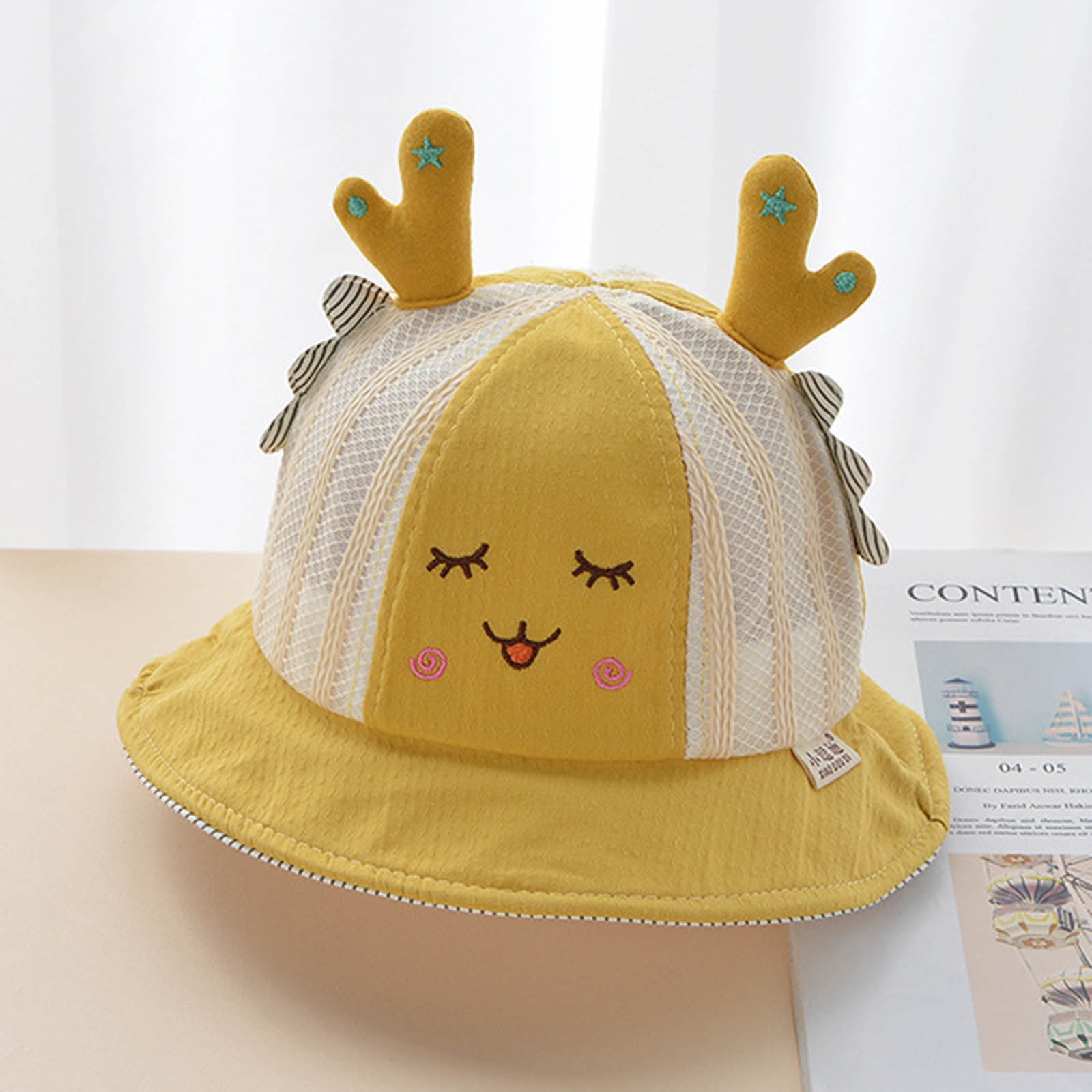 TOWED22 Baby Hats 612 Months Cap Cartoon Cap Hat Bucket Girls Sunscreen Baby 3D Boys Deer Baby