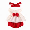 thumbnail image 1 of TOWED22 Baby Infant Girl 2 Piece Lovely Outfits Sleeveless Tops and Shorts Cute Sets Summer Tank Shirts Clothing Toddler Casual Elastic Waist Clothes(Red,12-18 M), 1 of 5