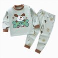 thumbnail image 1 of TOWED22 Baby Infant Girl Fall Winter Clothes Set 2 Piece Long Sleeve Crewneck Tee and Relaxed Pants Set Print Outfits Clothing(Green,4-5 Y), 1 of 4