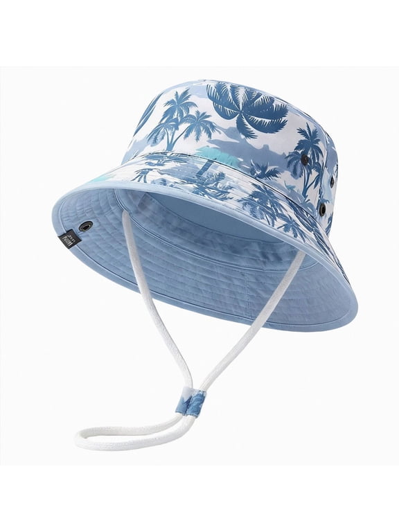Baby Sun Hat Toddler Boys Girls Boys Bucket Hat for Kids UPF 50+ Sun Protective Child Summer Beach Hats(Sky Blue,3-8 Y)