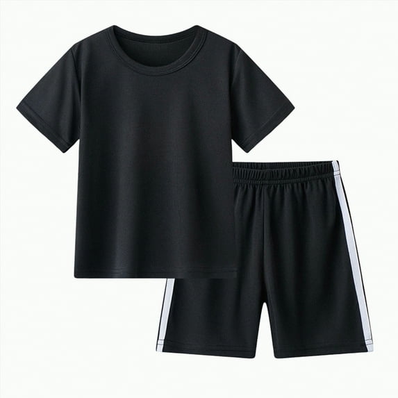 TOWED22 Baby Toddler Boy Clothes Summer Outfits 6 12 18 24 Months Patchwork Short Sleeve T Shirt & Shorts Sets(Black,3-4 Years)