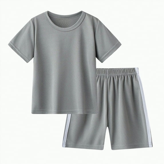 TOWED22 Baby Toddler Boy Clothes Summer Outfits 6 12 18 24 Months Patchwork Short Sleeve T Shirt & Shorts Sets(Grey,10-11 Years)