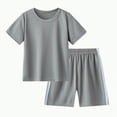 thumbnail image 1 of TOWED22 Baby Toddler Boy Clothes Summer Outfits 6 12 18 24 Months Patchwork Short Sleeve T Shirt & Shorts Sets(Grey,3-4 Years), 1 of 4