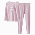 thumbnail image 1 of TOWED22 Baby Toddler Girls Fall Winter Outfits 2pcs CartoonPrint Long Sleeve Round Neck Tee and Relaxed Pants Set Clothes(Purple,13-14 Y), 1 of 8