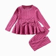 thumbnail image 1 of TOWED22 Baby Toddler Kids Girls 2pcs Clothes Set Long Sleeve Crewneck Sweatshirt and Elastic Waist Pants Print Fall Winter Outfits Clothing(Hot Pink,6-7 Y), 1 of 7