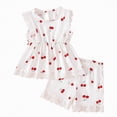 thumbnail image 1 of TOWED22 Baby Toddler Sweet 2pcs Outfits Tank Tee Sleeveless and Shorts Adorable Summer Clothing Sets Lovely(Red,12-18 M), 1 of 7
