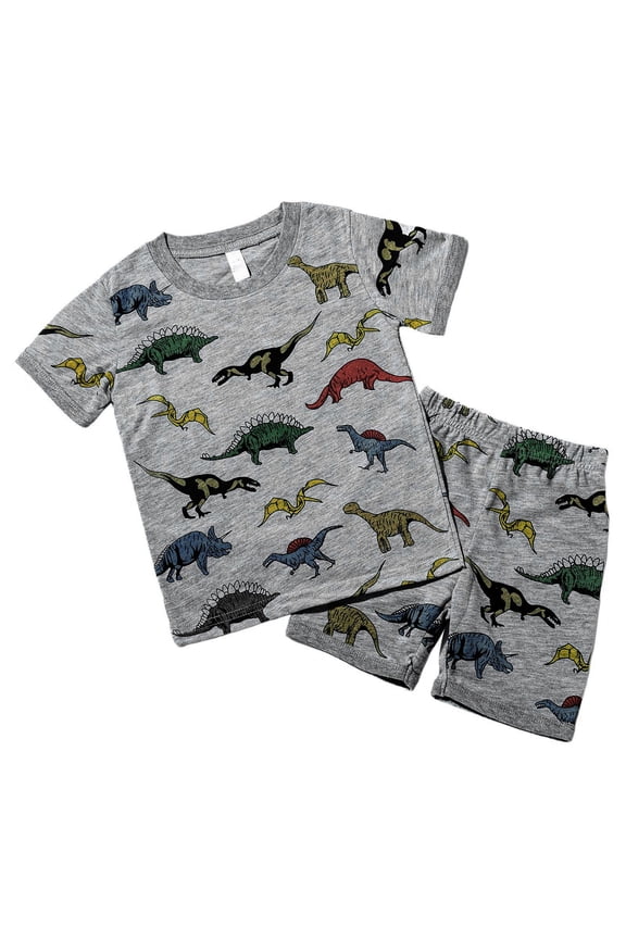 Back To School Toddler Baby Boy Clothes Embroidery Short Sleeve T-shirt Tops Plaid Shorts Set 2pcs Summer Outfit(Grey,2-3 Y)