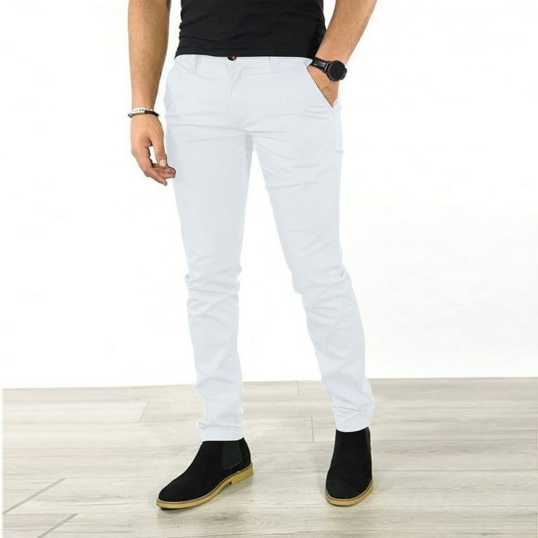 TOWED22 Baggy Sweatpants For Men Men s Lightweight Joggers Casual Slim Sweatpants Track Pants with Zipper Pockets White M