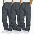 thumbnail image 1 of TOWED22 Baggy Sweatpants Men Athletic Workout Cargo Pants Casual Wide Leg Open Bottom Straight Leg Joggers with Pockets(Dark Gray,S), 1 of 4