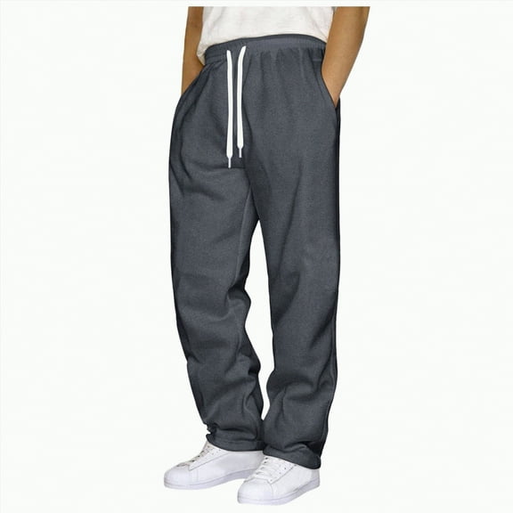 TOWED22 Baggy Sweatpants Men, Men's Lightweight Sweatpants Open Bottom Joggers Sweat Pants Casual Wide Leg Lounge Pants(Dark Gray,XL)
