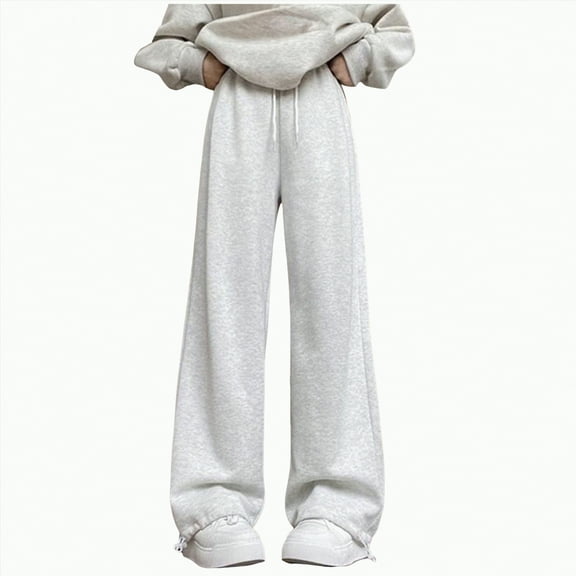 TOWED22 Baggy Sweatpants for Boys Teens Loose Fit Open Bottom Sweat Pants Elastic Waist Trousers Streetwear with Pockets(Light Gray,13-14 Y)