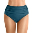 thumbnail image 1 of TOWED22 Bathing Suit Bottoms for Women - High Waisted Bikini Bottoms Ruched Tummy Control Swimsuit Bottom-Navy,M, 1 of 5