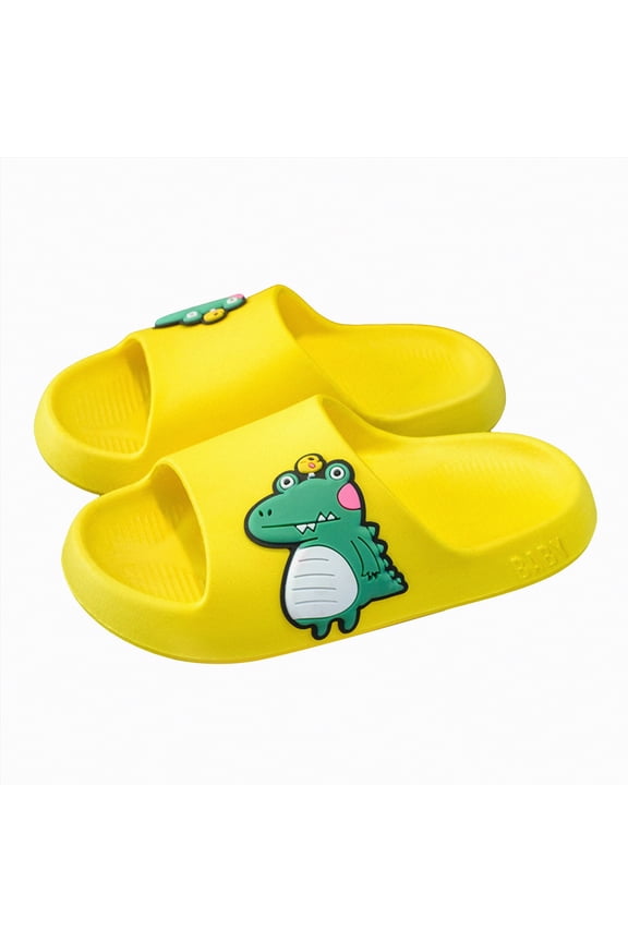 Big Kids Cloud slides,Boys Girls Slides Non-slip Summer Beach Pool Shoes Toddler Cartoon Slides Sandals Indoor&Outdoor Garden Slippers Shower Shoes(Yellow,8)