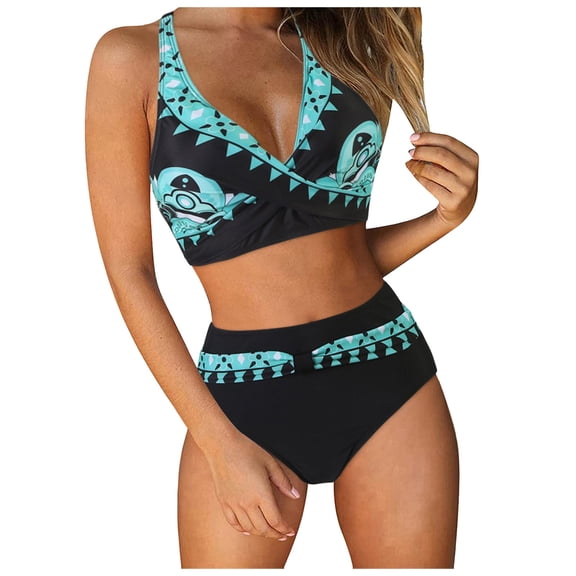 TOWED22 Bikini Set for Woment Two Piece Bathing Suits Sporty Full Coverage Swimsuits Modest Swimwear（Dark Blue,S）