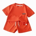 thumbnail image 1 of TOWED22 Boy Athletic Clothes Kids Boy's Summer Outfits Shorts Sleeve Crewneck T Shirt Tops Tees Shorts Sets Boy's 2 Piece Sport Outfits Red,11-12 Y, 1 of 3