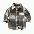 thumbnail image 1 of TOWED22 Boy Button Down Shirt Kid Flannel Shirt Toddler Plaid Shirt Boys Western Shirts Long Sleeve Father Son Shirt(Brown,12-18 M), 1 of 6