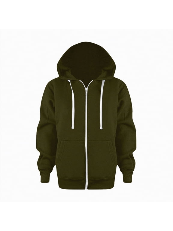Boy Hoodie Sweatshirt Zip-Up Cotton Casual Pocket Jacket Spring Fall Clothes(AG,6-7 Y)