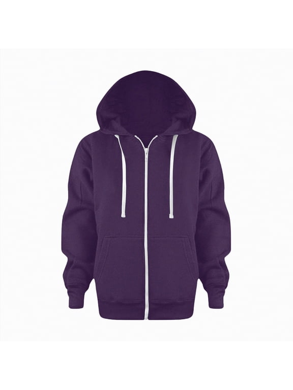 Boy Hoodie Sweatshirt Zip-Up Cotton Casual Pocket Jacket Spring Fall Clothes(Dark Purple,6-7 Y)