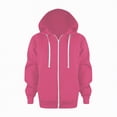 thumbnail image 1 of TOWED22 Boy Hoodie Sweatshirt Zip-Up Cotton Casual Pocket Jacket Spring Fall Clothes(Hot Pink,10-11 Y), 1 of 6